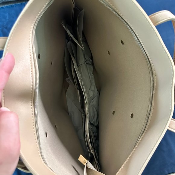 Lightweight Tan Faux Leather Tote with Wallet - Picture 3 of 3